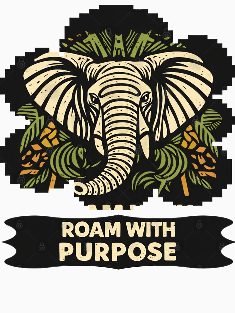 African Elephant Streetwear Art  Purposeful Roaming Spirit by SavannaStrikes T-Shirts, Hoodie, Sweatshirt (Image 3)