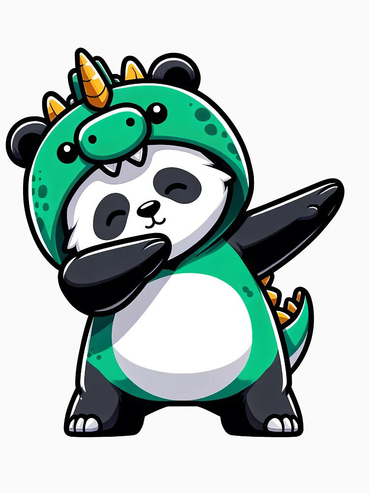 Adorable Dabbing Panda in Dinosaur Costume - Perfect for Fun and Fantasy Lovers by NTTWJIYA T-Shirts, Hoodie,... (Image 3)