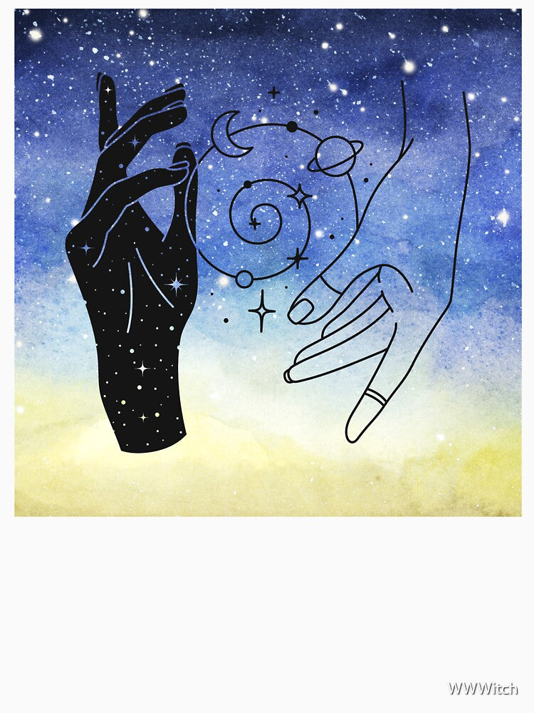 Galaxy Crescent Moon Stars Space Galactic Lunar by WildWoodlandWitch T-Shirts, Hoodie, Sweatshirt | BlankRebels.com (Image 3)