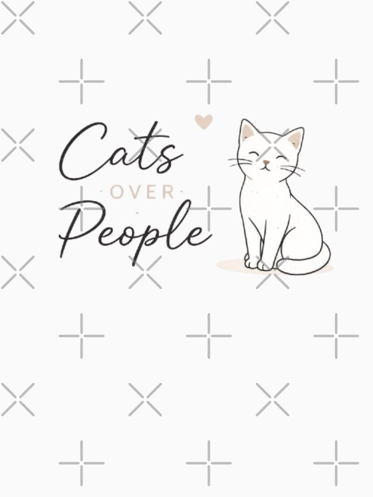 Cats Over People – Minimal Cute Cat Lover Aesthetic Design by Sanika arts T-Shirts, Hoodie, Sweatshirt (Image 3)
