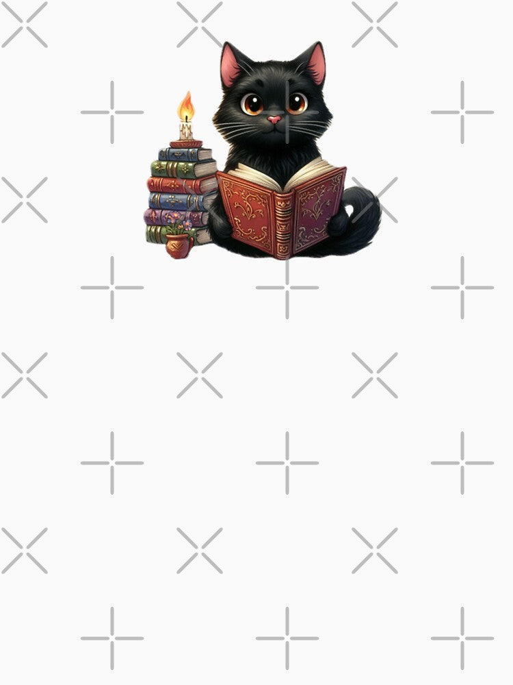Cute Black Cat Reading Enchanted Book by darsh30 T-Shirts, Hoodie, Sweatshirt | BlankRebels.com (Image 2)