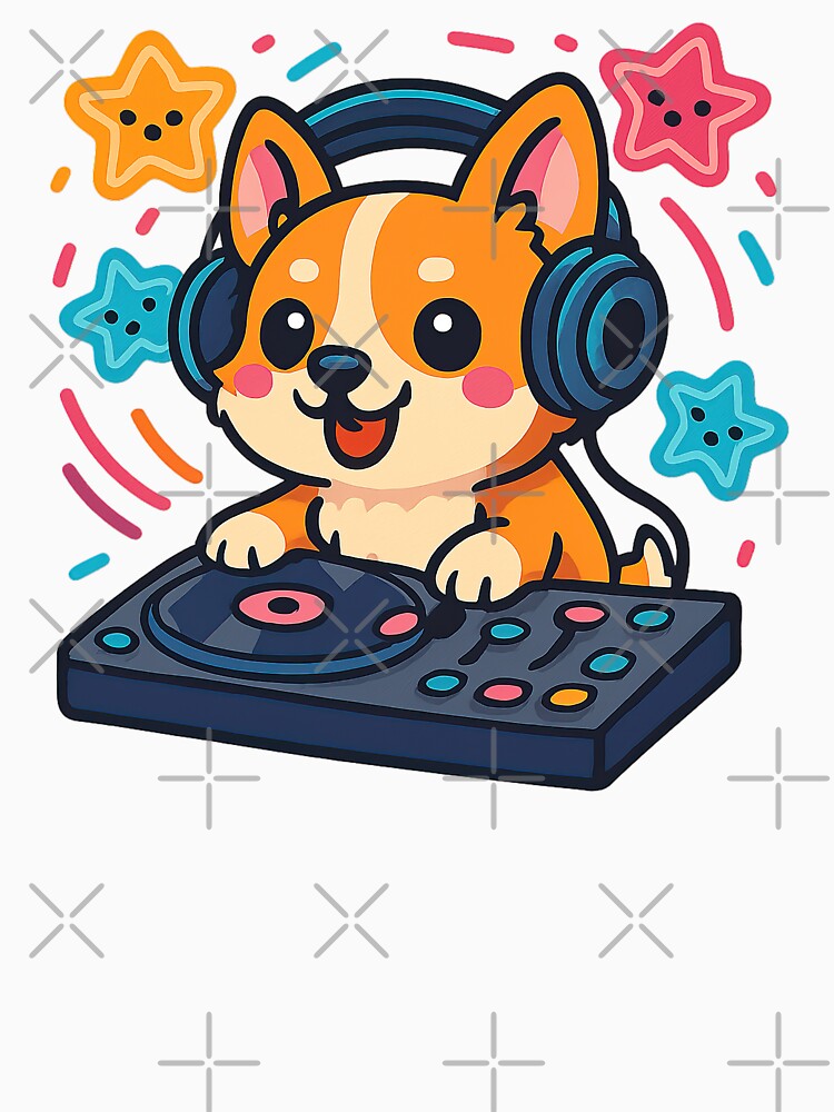 Cute Kawaii Corgi, DJ Corgi, Kawaii Corgi by graphic-genie T-Shirts, Hoodie, Sweatshirt | BlankRebels.com (Image 3)
