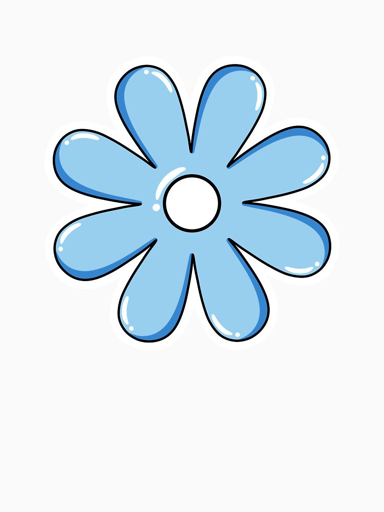 Cute Blue Flower Sticker – Kawaii Daisy Aesthetic by Papiertriangle T-Shirts, Hoodie, Sweatshirt | BlankRebels.com (Image 3)