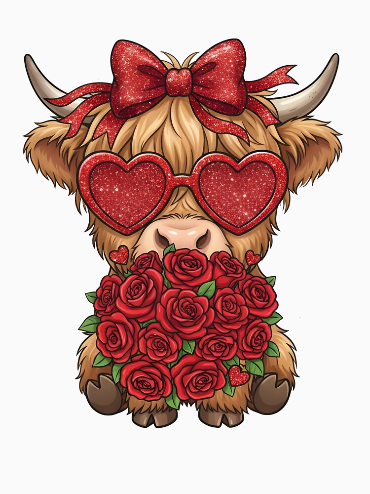 Valentine Highland Cow Heart Sunglasses Valentine by KroghDs T-Shirts, Hoodie, Sweatshirt | BlankRebels.com (Image 3)