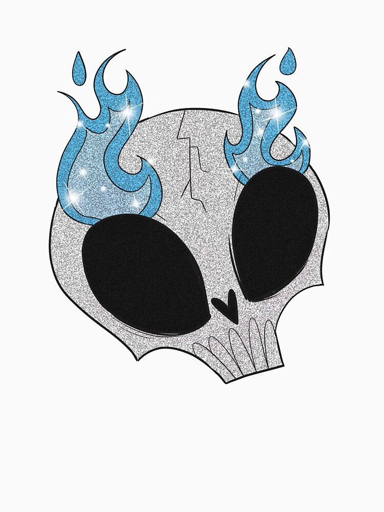 Blue Fire Skull by gross-girl99 T-Shirts, Hoodie, Sweatshirt | BlankRebels.com (Image 3)