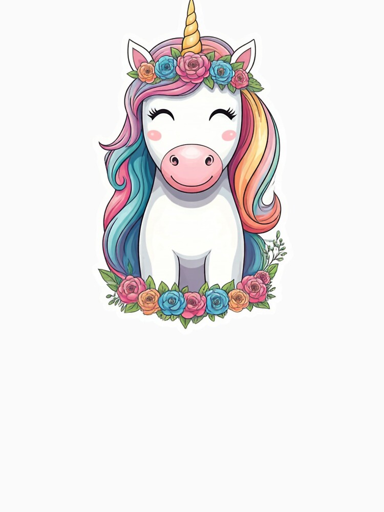 Adorable Floral Rainbow Unicorn by RACreationz T-Shirts, Hoodie, Sweatshirt | BlankRebels.com (Image 2)