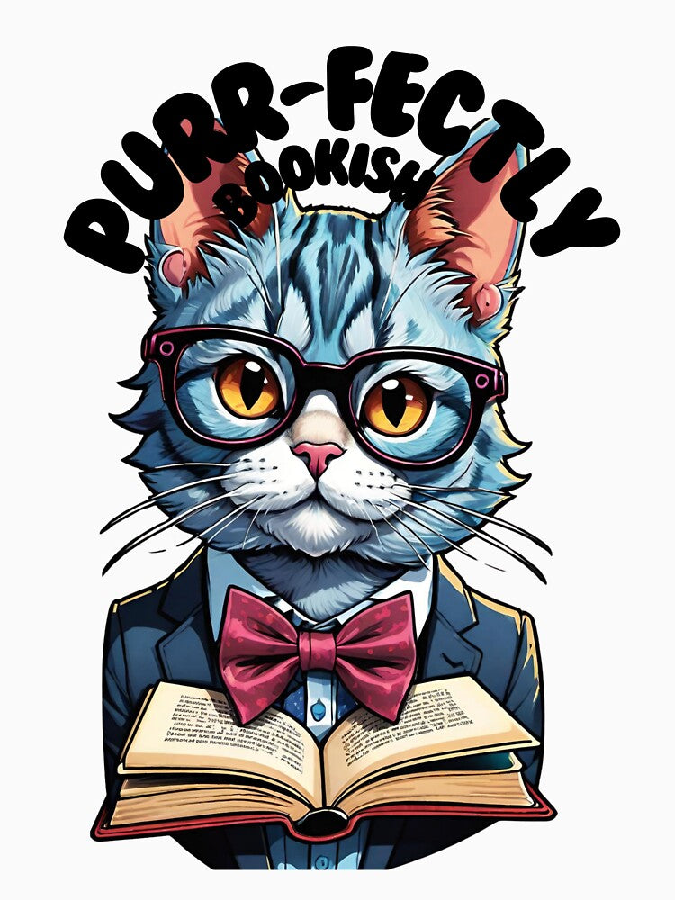 Purr-fectly Bookish by CozyThreadz T-Shirts, Hoodie, Sweatshirt | BlankRebels.com (Image 3)