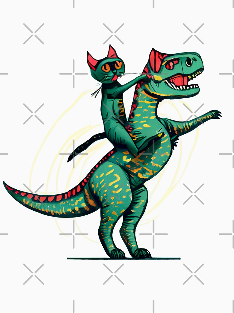 Funny Cat Riding Dinosaur T rex by Ridaelb T-Shirts, Hoodie, Sweatshirt | BlankRebels.com (Image 3)