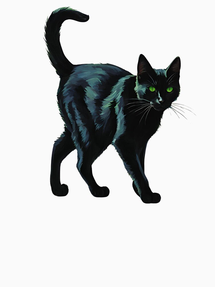 Black Cat Green Eyes Halloween by SeaStarAlex T-Shirts, Hoodie, Sweatshirt | BlankRebels.com (Image 3)