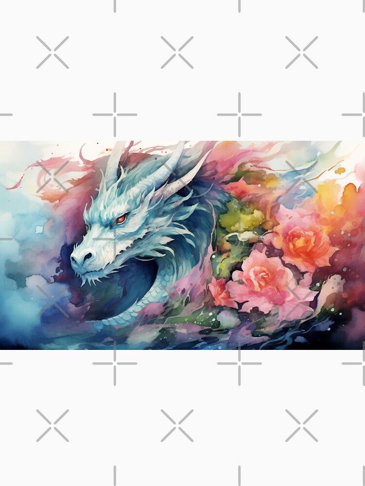 Dark Fantasy Watercolor - Dragon and Roses by Fantasy Masterpiece T-Shirts, Hoodie, Sweatshirt | BlankRebels.com (Image 3)