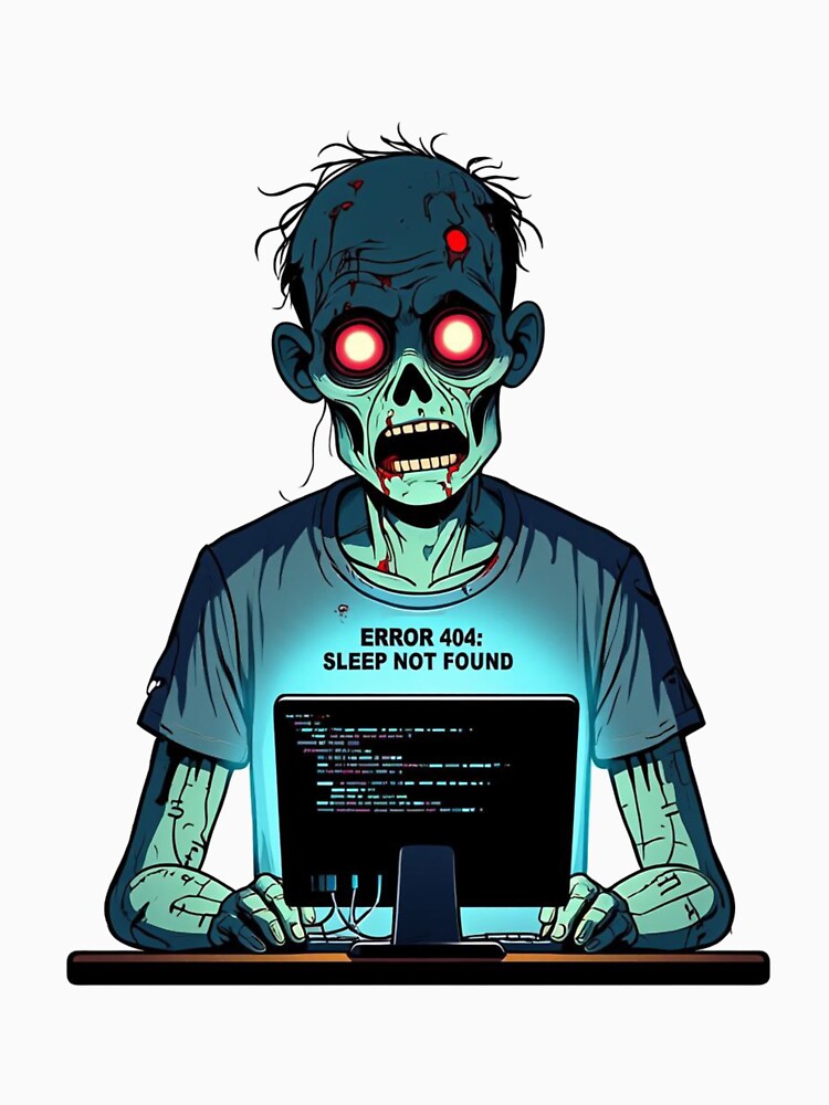 Undead Coder at the Laptop by RØNI AI T-Shirts, Hoodie, Sweatshirt | BlankRebels.com (Image 3)