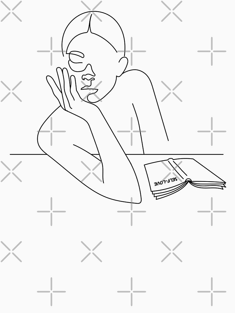 Reading | One Line Drawing | One Line Art | Minimal | Minimalist by One-Line-Artist T-Shirts, Hoodie, Sweatshirt (Image 3)