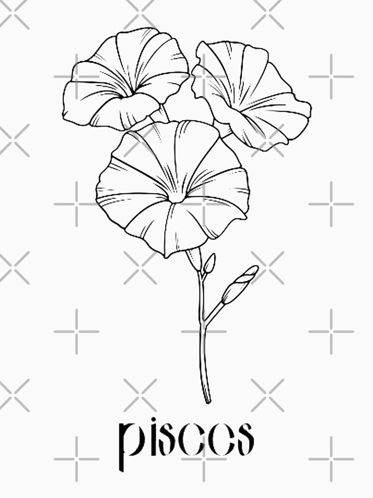 ''pisces'' black and white flower by Uylia7 T-Shirts, Hoodie, Sweatshirt | BlankRebels.com (Image 3)
