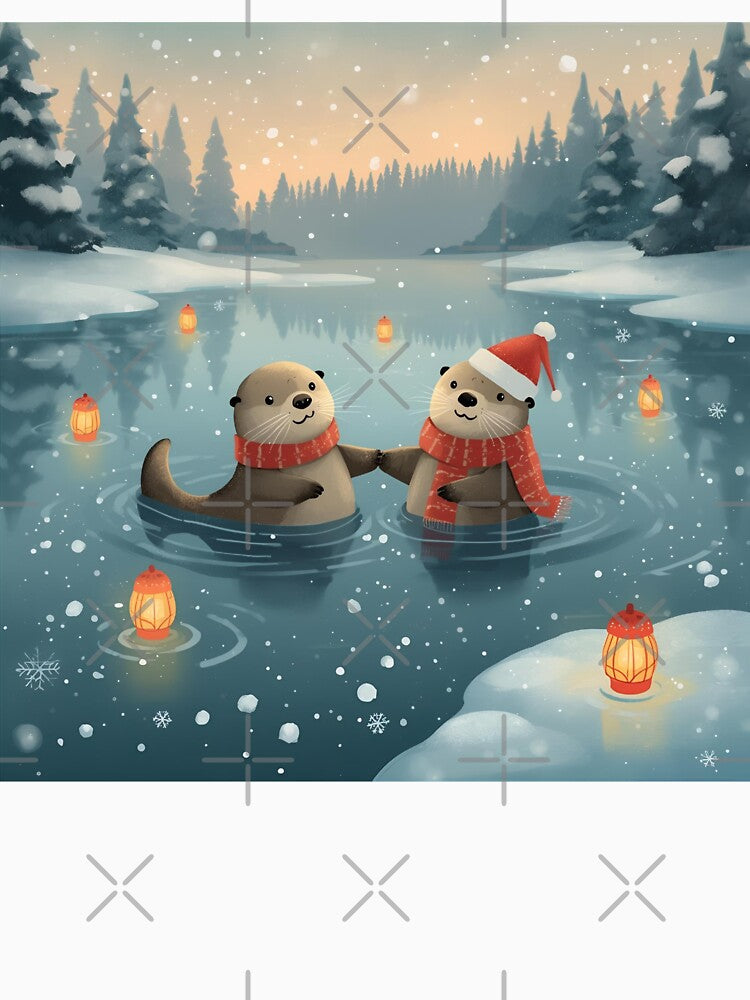 Floating Winter Love – Sea Otters in Snowy Waters by WildlifeWhimsy T-Shirts, Hoodie, Sweatshirt | BlankRebels.com (Image 3)
