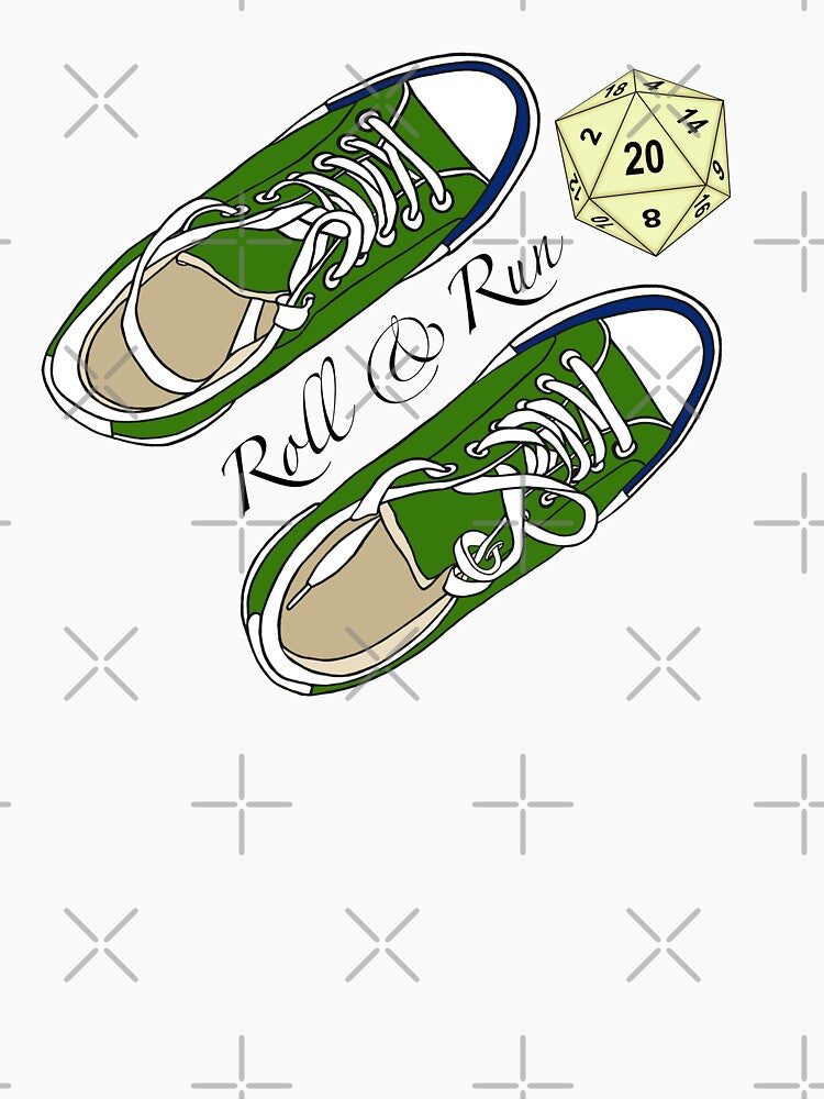 Green Sneakers and D20. Roll and Run. Critical Hit. by KateQR T-Shirts, Hoodie, Sweatshirt | BlankRebels.com (Image 3)