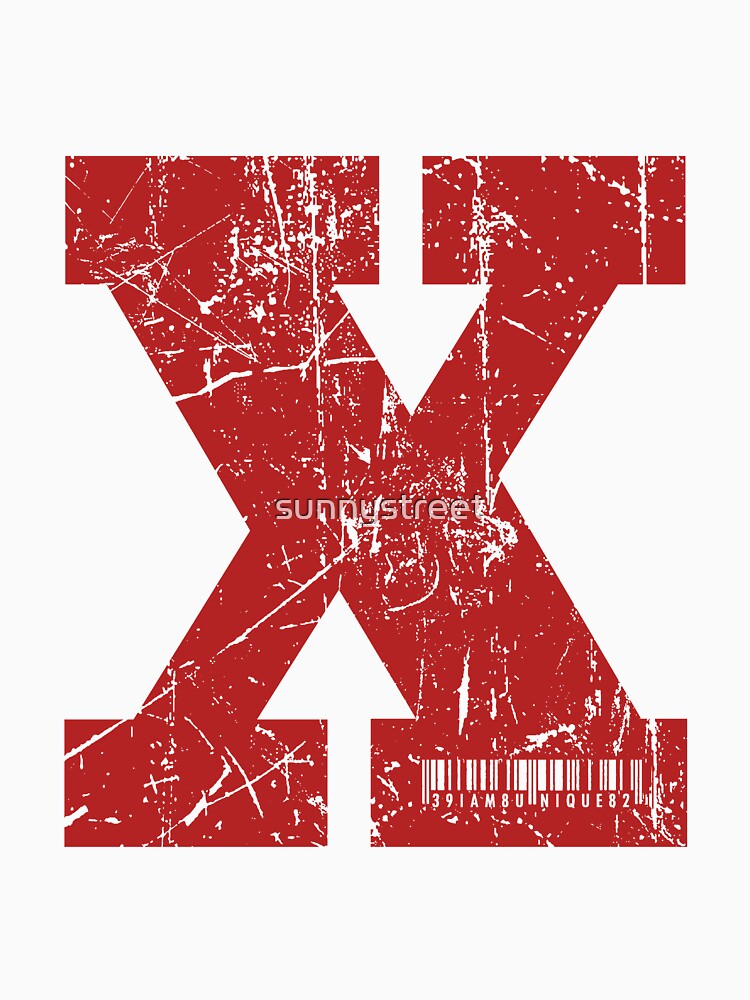 Red Grunge Monogram Letter "X" I Am Unique by SunnyStreet T-Shirts, Hoodie, Sweatshirt | BlankRebels.com (Image 3)