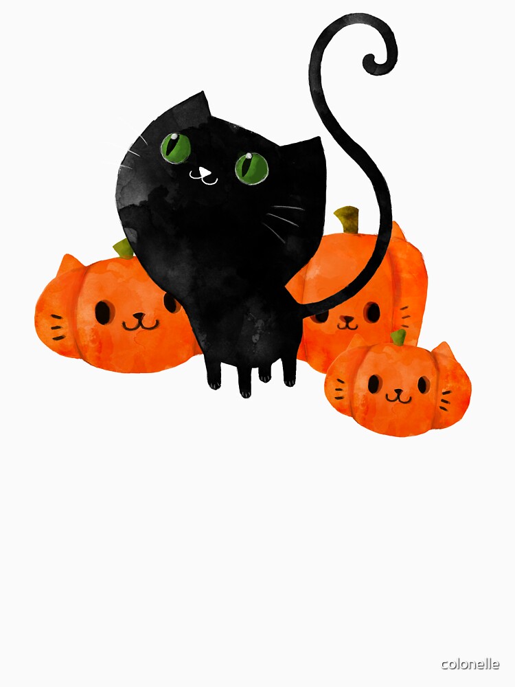 Black Halloween Kitty Cat by colonelle T-Shirts, Hoodie, Sweatshirt | BlankRebels.com (Image 3)