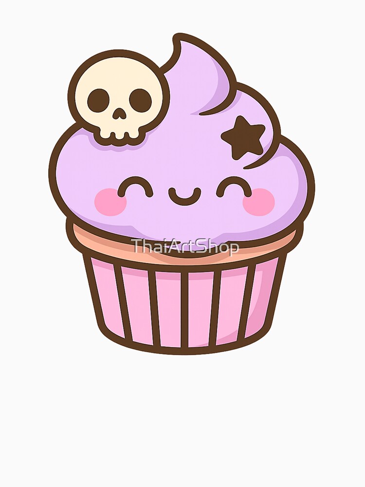 Kawaii Halloween Cupcake Pastel Cute Spooky Dessert Character by ThaiArtShop