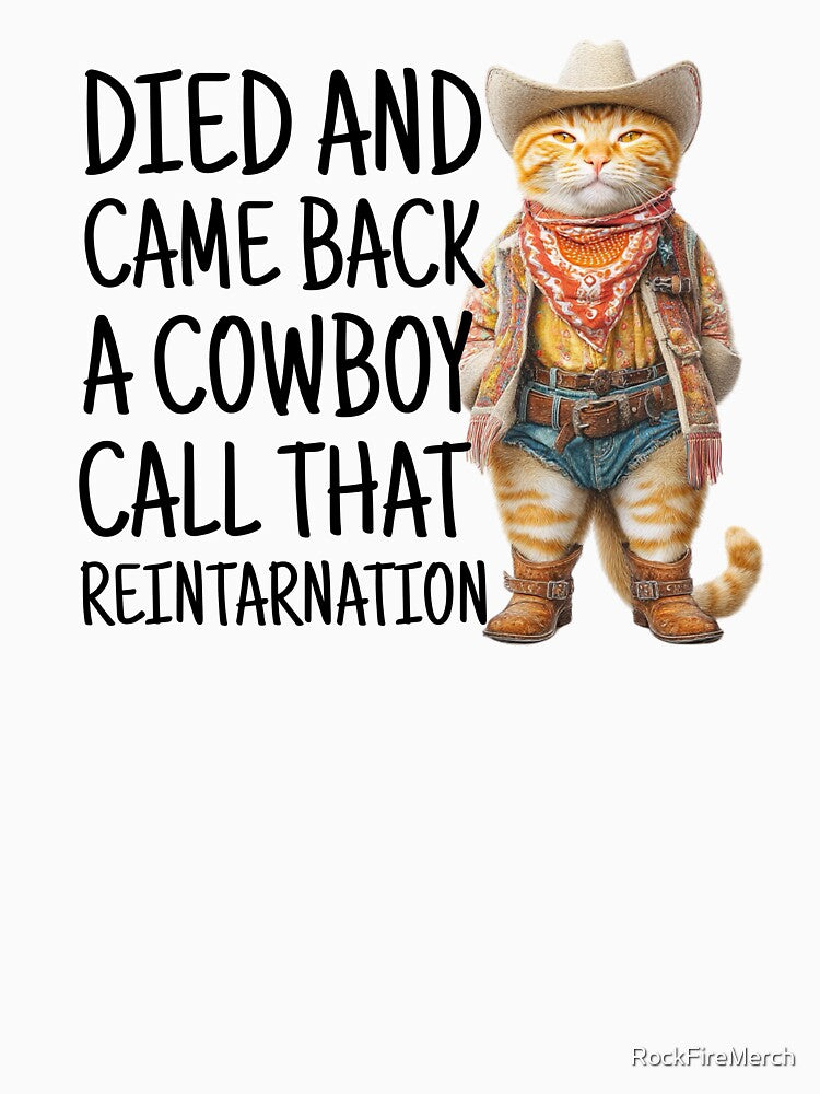 Cowboy Cat Reintarnation by RockFireMerch T-Shirts, Hoodie, Sweatshirt | BlankRebels.com (Image 3)