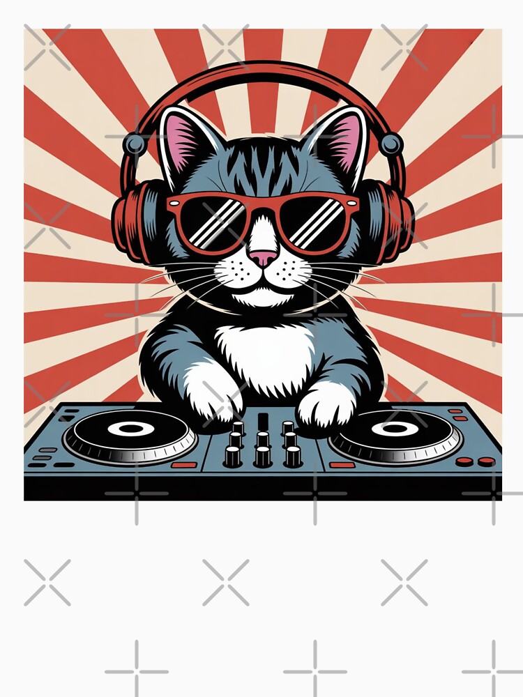 Funny Vintage DJ Cat Style Music Lover Retro Club Vibes by ZACK ART T-Shirts, Hoodie, Sweatshirt | BlankRebels.com (Image 3)