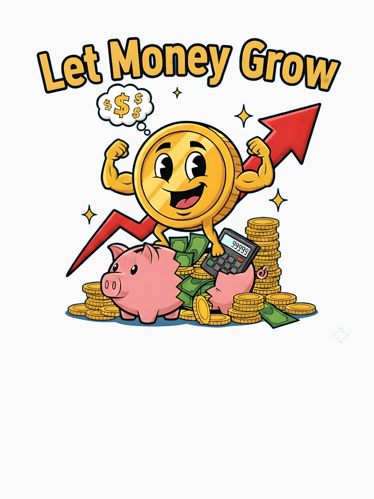 Let Money Grow Investing Cartoon by Bright Vibe Designs T-Shirts, Hoodie, Sweatshirt | BlankRebels.com (Image 3)