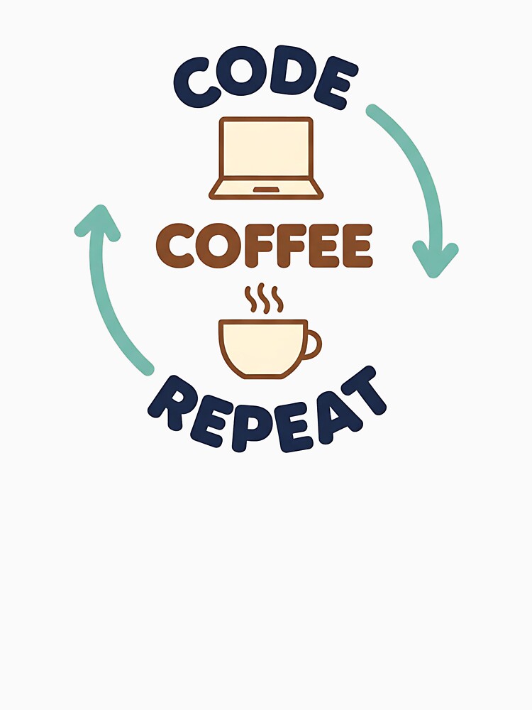 Code, Coffee, Repeat – Funny Programmer & Developer T-Shirt by Muzgle Hoodie, Sweatshirt | BlankRebels.com (Image 3)
