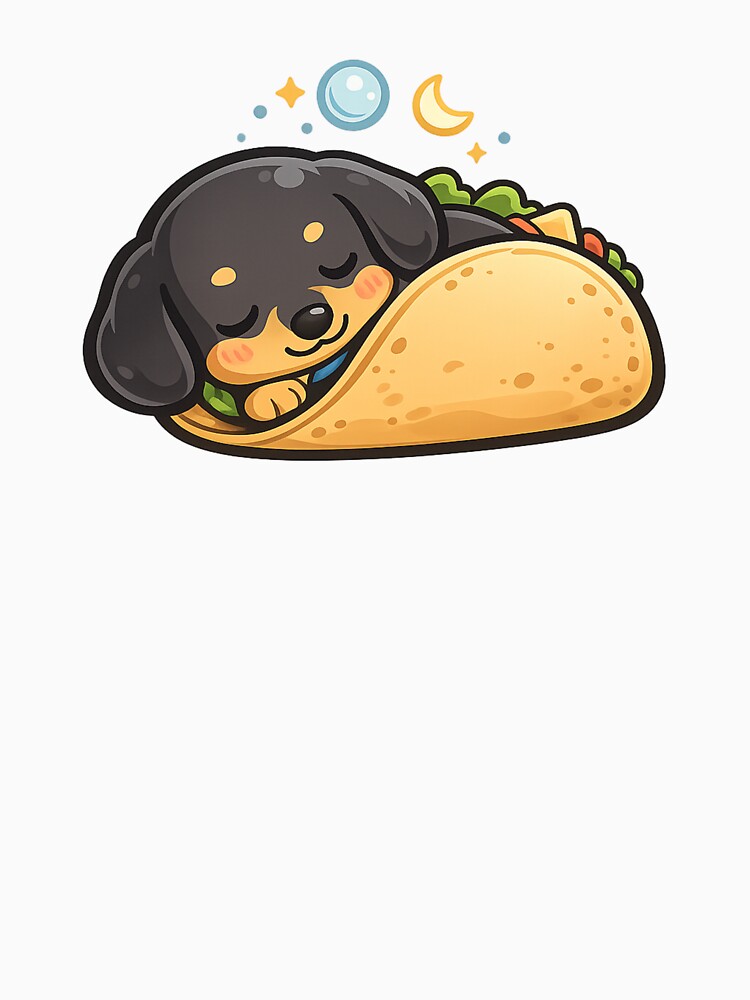 Taco Dachshund Napping - Funny Sleepy Sausage Dog by Hydravisions T-Shirts, Hoodie, Sweatshirt | BlankRebels.com (Image 3)