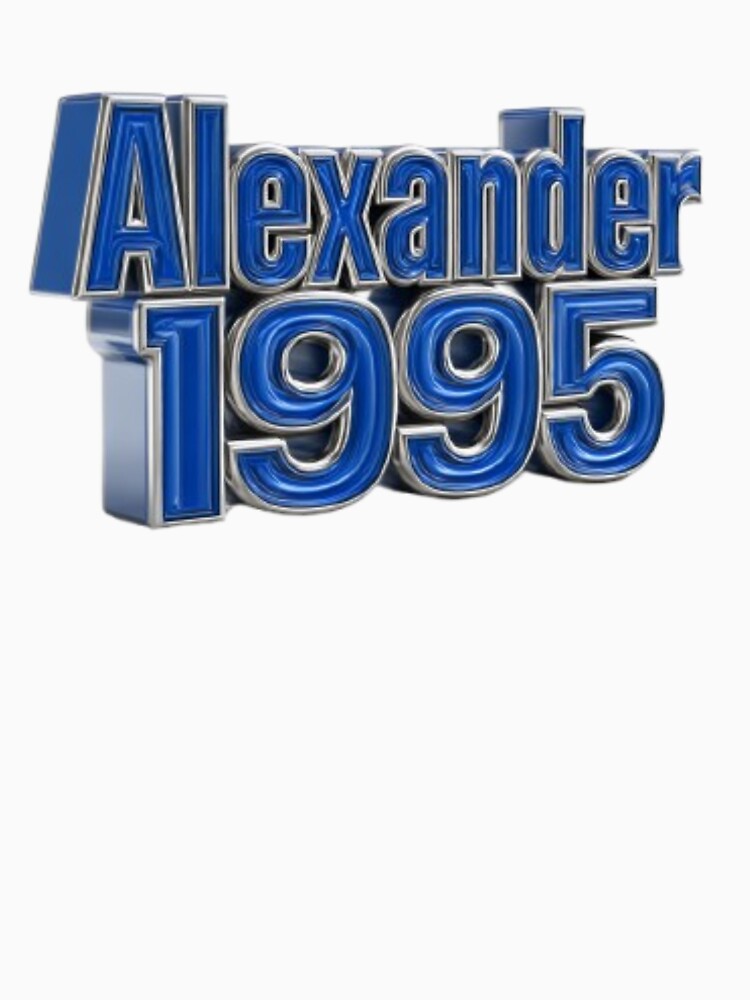 Alexander 1995 – Blue Chrome Retro Name Design by AlexLineArt T-Shirts, Hoodie, Sweatshirt | BlankRebels.com (Image 3)