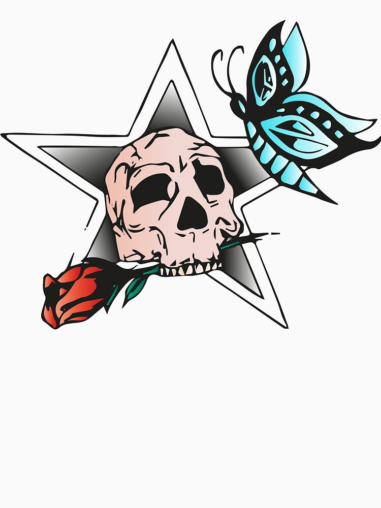 The Skull, the Rose, and the Butterfly by lucamartin91 T-Shirts, Hoodie, Sweatshirt | BlankRebels.com (Image 3)