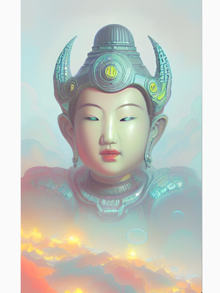 90s Nostalgia Retro Vaporwave buddha Fantasy Futuristic Retro Landscape Illustration by S Y N T H R E A L M... (Image 3)