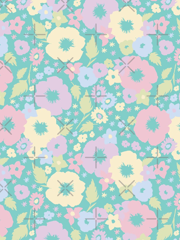 TEAL GREEN PASTEL BOHO MODERN FLOWERS T-Shirts, Hoodie, Sweatshirt