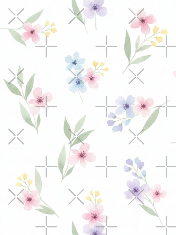 Pastel Watercolor Floral Pattern  - Spring Flowers Seamless Design by FashioonTrends T-Shirts, Hoodie, Sweatshirt (Image 3)