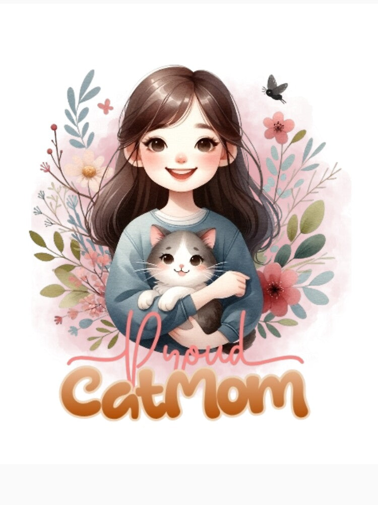 Proud Cat Mom – Floral Soft Pastel Illustration by PrintYourDreamz T-Shirts, Hoodie, Sweatshirt | BlankRebels.com (Image 3)