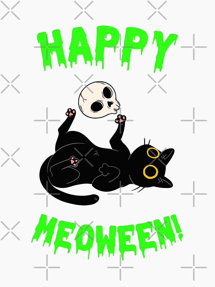 Happy Meoween! Black Cat with a Skull| Happy Halloween 2022 by Artventurous T-Shirts, Hoodie, Sweatshirt (Image 3)