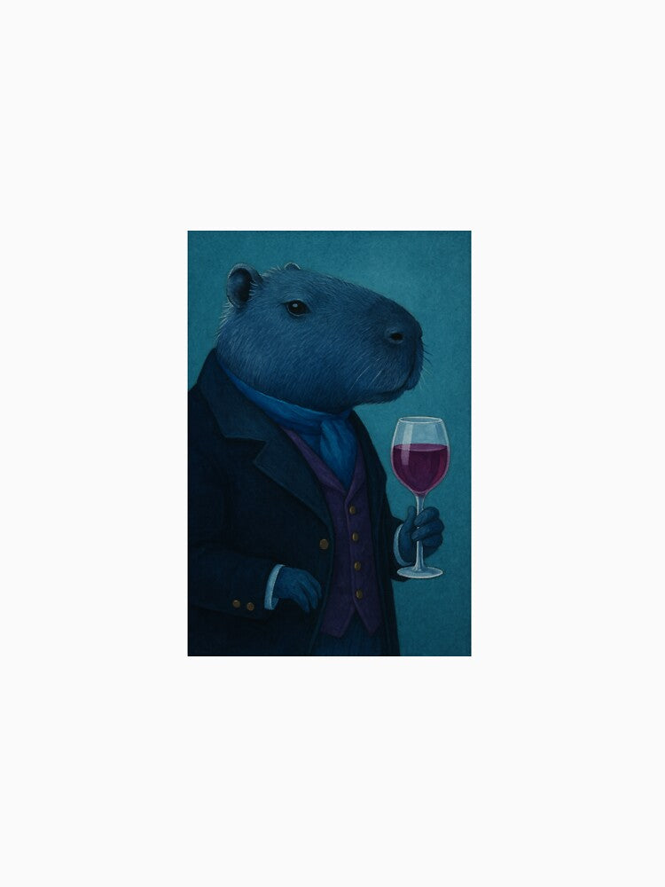 Distinguished Capybara Enjoys Vino – Sophisticated Rodent Art T-Shirts, Hoodie, Sweatshirt