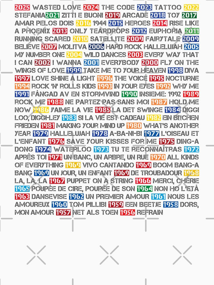 ESC Winning Songs [Complete] by lazarusheart T-Shirts, Hoodie, Sweatshirt | BlankRebels.com (Image 3)