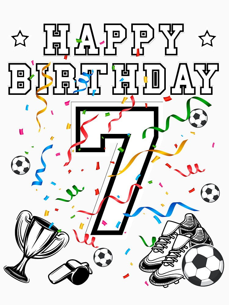 Soccer Birthday 7 Years Soccer jersey Soccer ball by Shirt-Designs