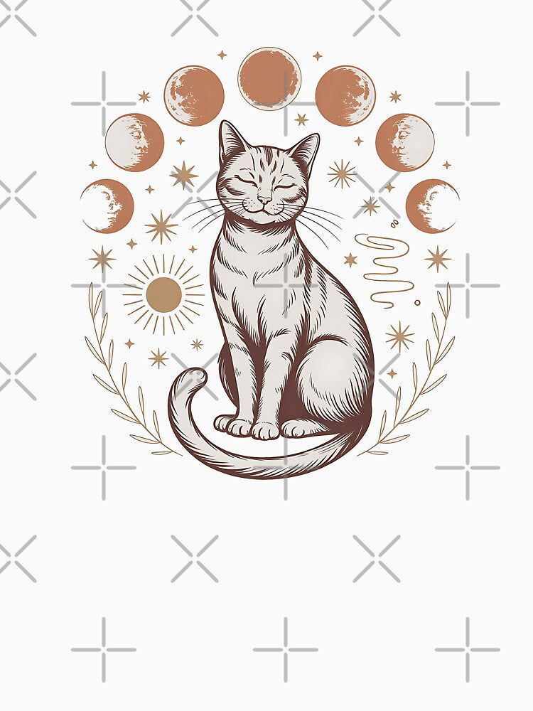 Moon Phase Cat – Celestial Astrology by Pluto ⭐️ T-Shirts, Hoodie, Sweatshirt | BlankRebels.com (Image 3)