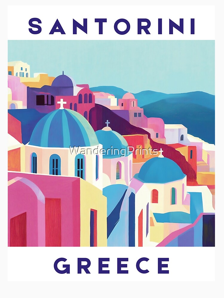 Santorini, Greece - Aegean Glow by WanderingPrints T-Shirts, Hoodie, Sweatshirt | BlankRebels.com (Image 3)
