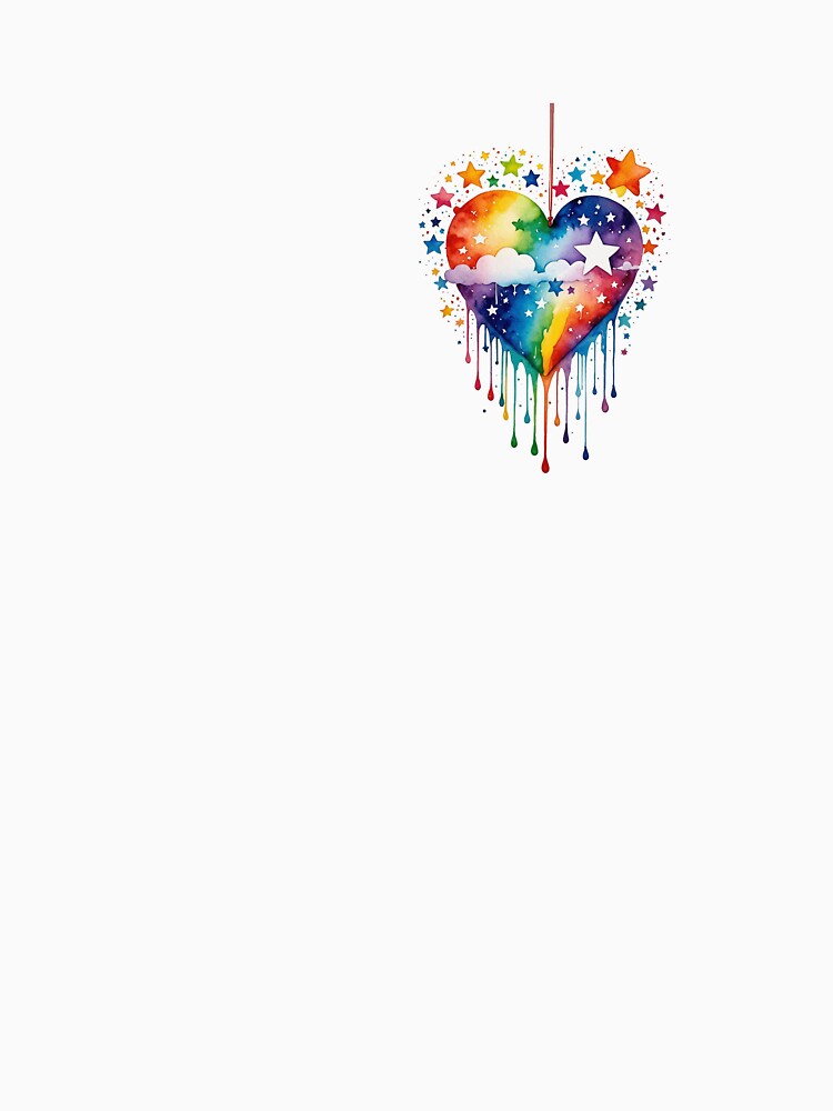 Drippy Rainbow Heart and Stars and Clouds by Zencookie T-Shirts, Hoodie, Sweatshirt | BlankRebels.com (Image 3)