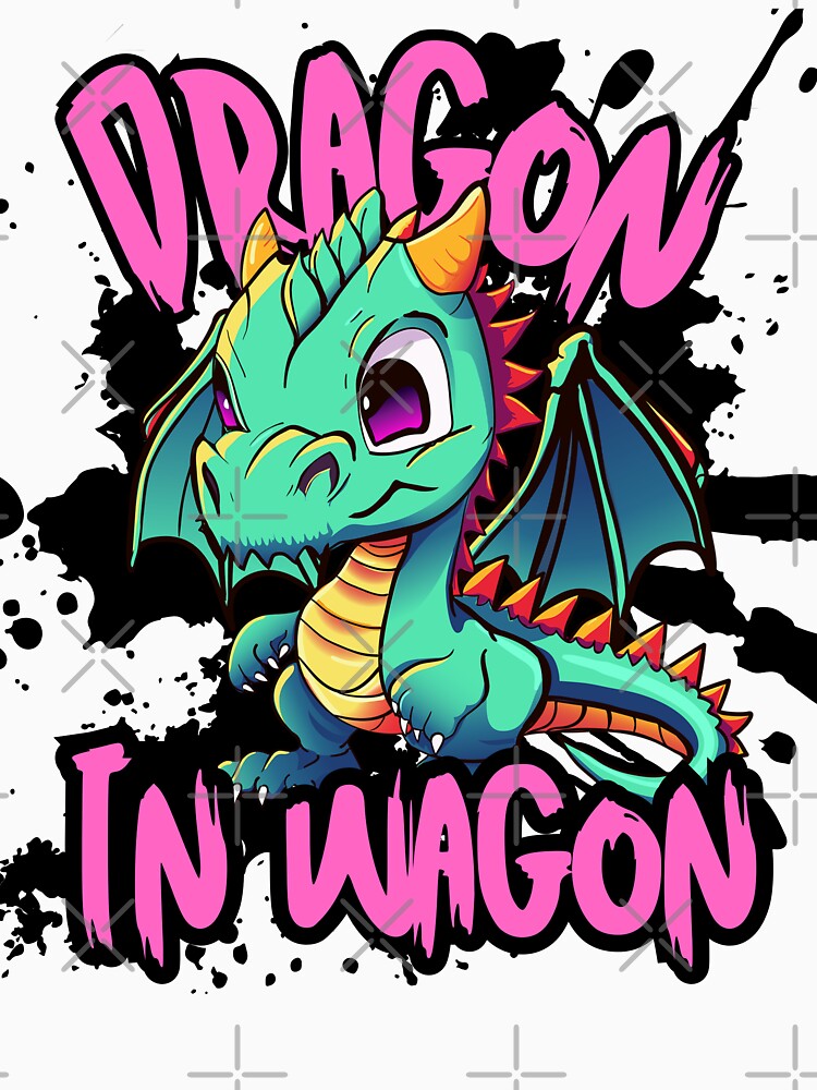 Dragon in Wagon Cute Cartoon Dragon by ChathuStrokes T-Shirts, Hoodie, Sweatshirt | BlankRebels.com (Image 3)