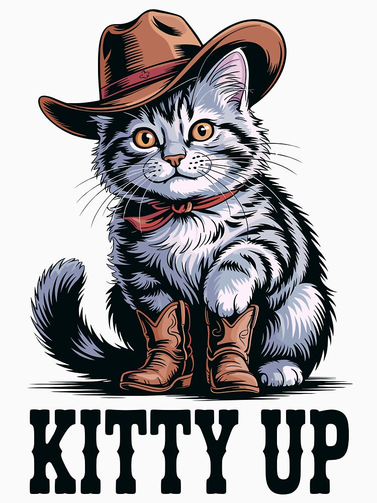 Cowboy Cat Kitty Up Design by designleon19 T-Shirts, Hoodie, Sweatshirt | BlankRebels.com (Image 3)