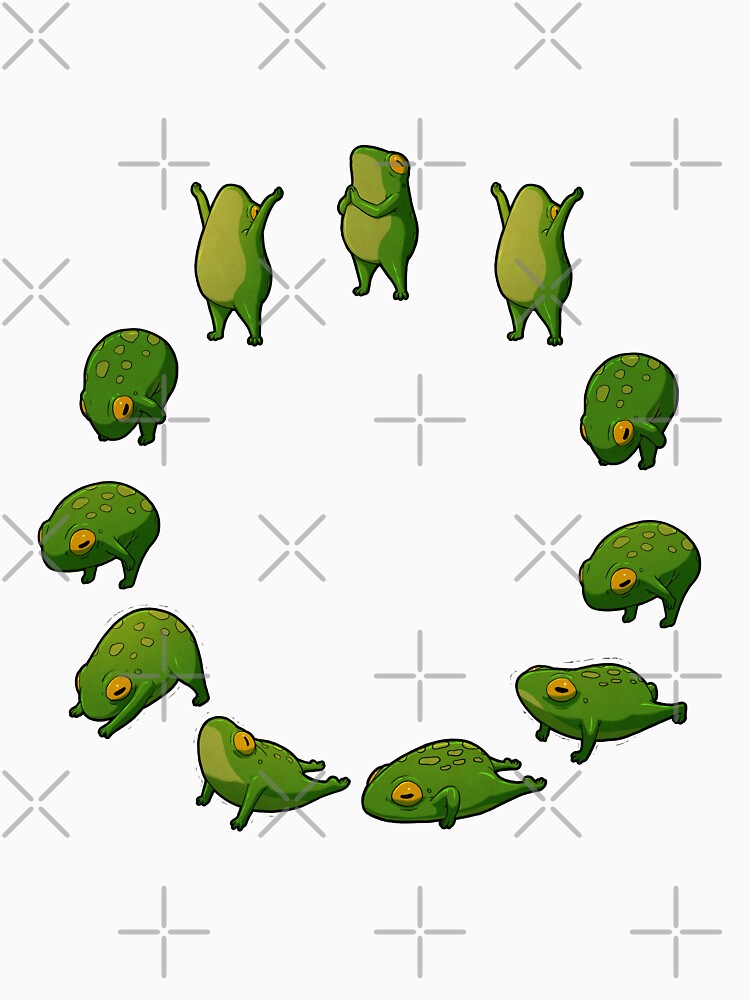 Yoga Frog Sun Salutation (No Arrow) by DingHuArt