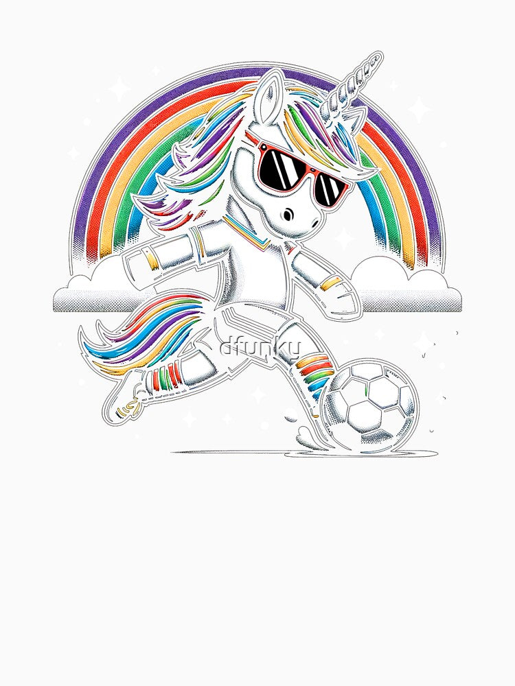 Cute Unicorn Playing Soccer, Cool Soccer Player by dfunky