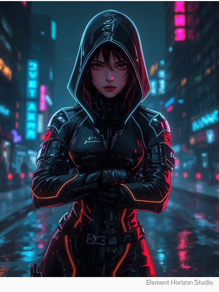 Neon Night Operative Cyberpunk Female Assassin Futuristic City T-Shirts, Hoodie, Sweatshirt