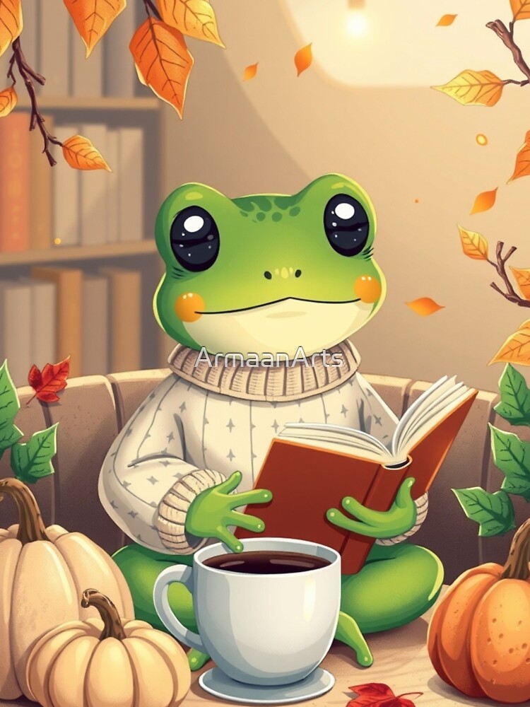 frog and toad, toad, book, cute, book lover, froggy, frog lover, illustrator, read, reading, frog reading book,... (Image 3)