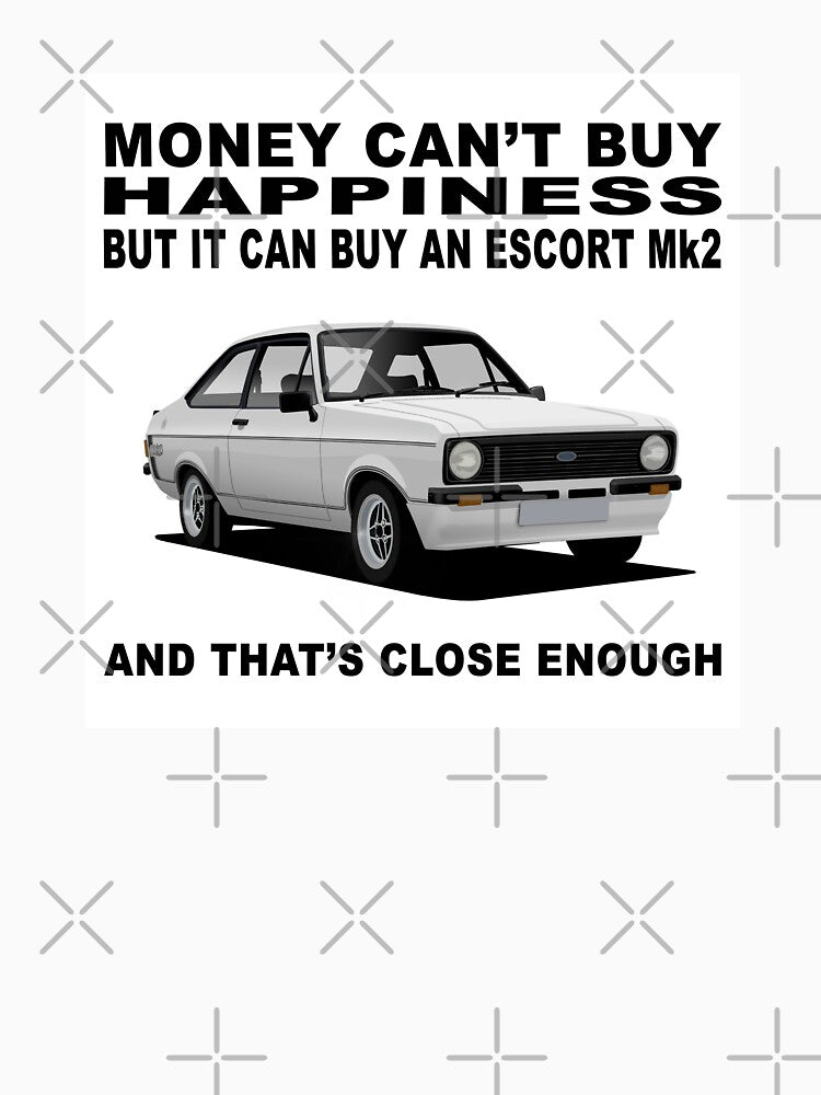 Ford Escort Mexico Mk2 2 Door Diamond White Happiness Illustration by Hamilton illustrations