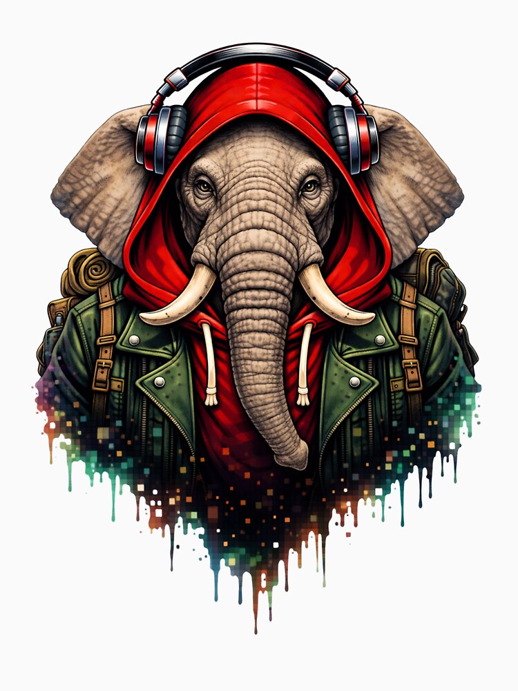 Traveler Elephant – World Explorer Adventure Streetwear Animal Art by ColorSplash123 T-Shirts, Hoodie, Sweatshirt (Image 3)