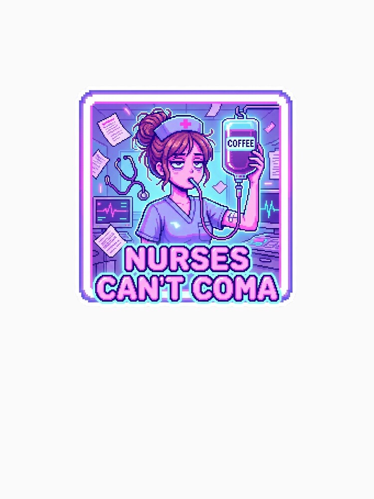 Y2K Sticker - Nurse Can't Coma Funny Medical Gift by OrikuStudio T-Shirts, Hoodie, Sweatshirt | BlankRebels.com (Image 3)