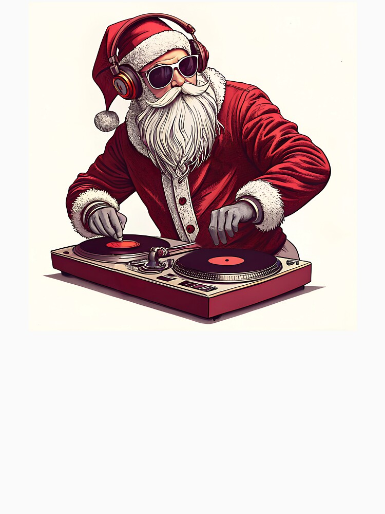 Santa DJ scratching by AhArtMe T-Shirts, Hoodie, Sweatshirt | BlankRebels.com (Image 3)